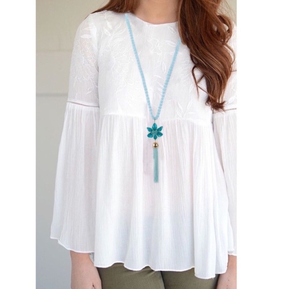 KATE SPADE • Turquoise Lovely Lillies Necklace - Picture 2 of 4